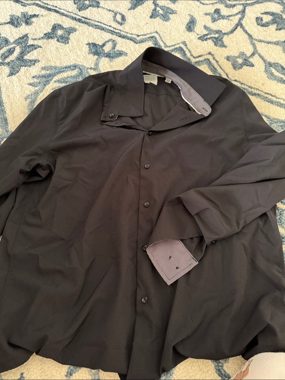 Men's Black Lightweight Button-Up Shirt Jacket